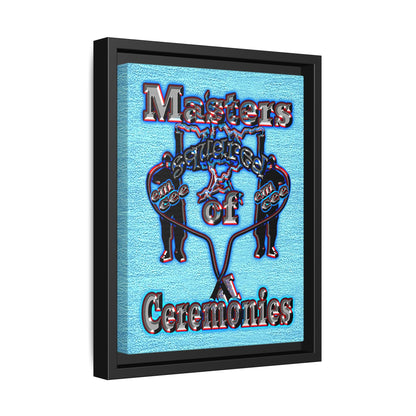 em cee squared - framed canvas art (faded blue)