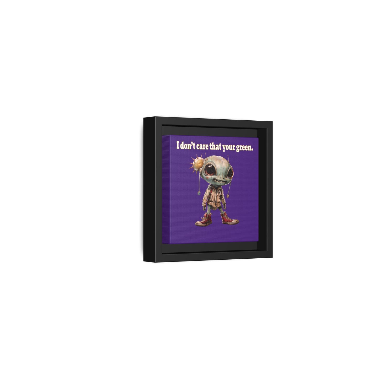 I don't care that your green - framed canvas art (purple)