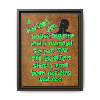 noticed you noticing - framed canvas art (brown papyrus)