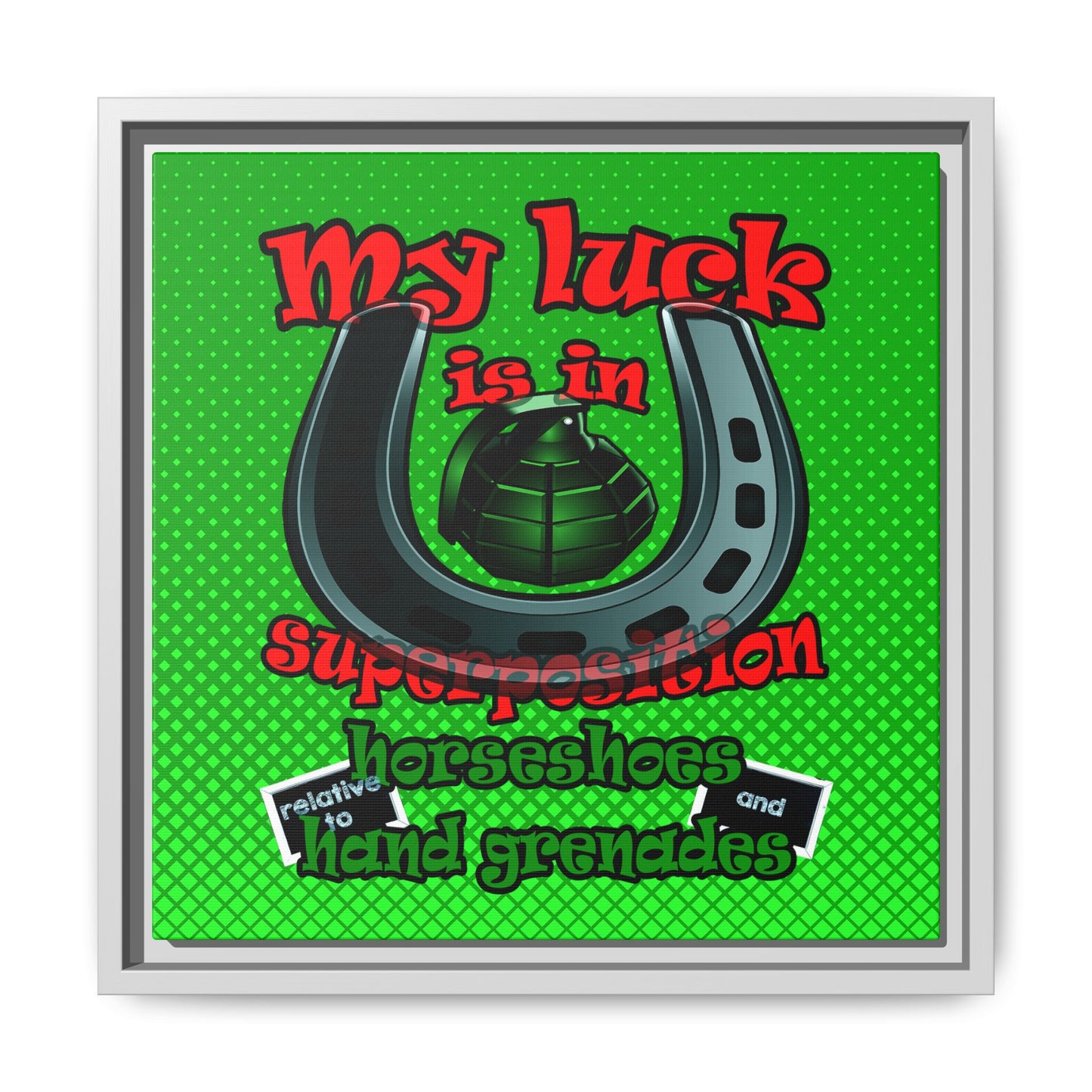 my luck - framed canvas art (logo green)