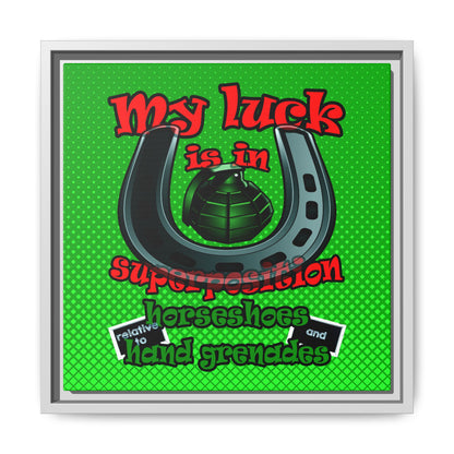 my luck - framed canvas art (logo green)