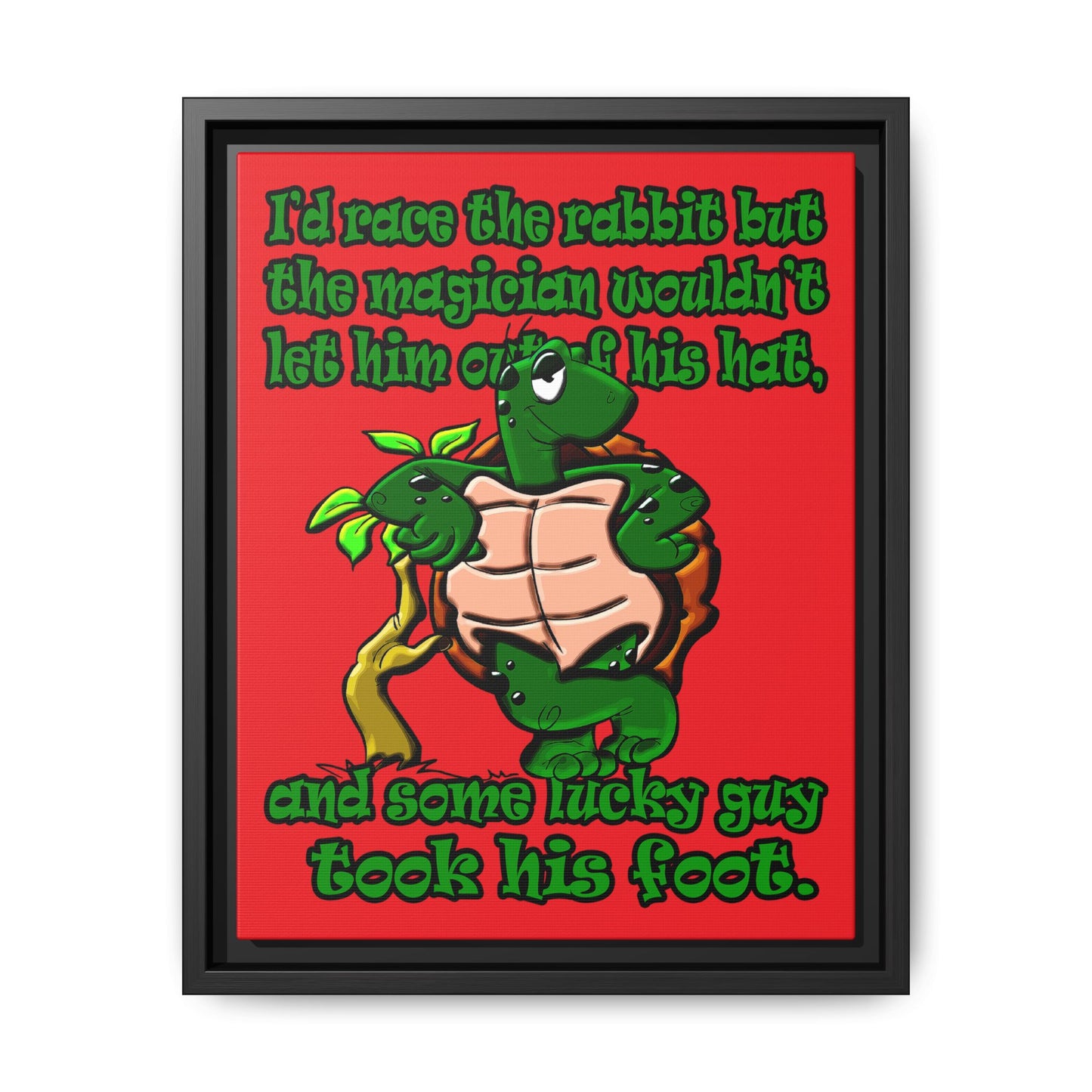 turtle race - framed canvas art (red)