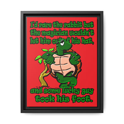 turtle race - framed canvas art (red)