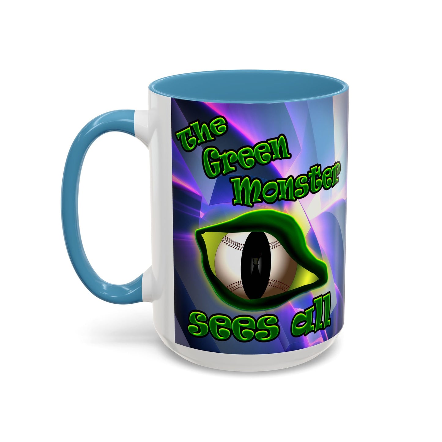 green monster - Accent Mug (grey-pink wave)