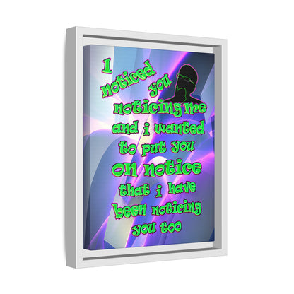 noticed you noticing - framed canvas art (grey-pink wave)