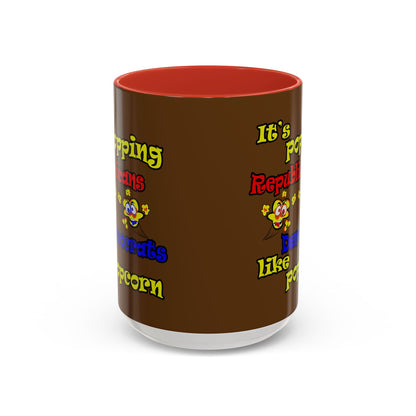 popping like popcorn - Accent Mug (brown)