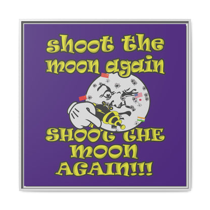 shoot the moon again - framed canvas art (purple)