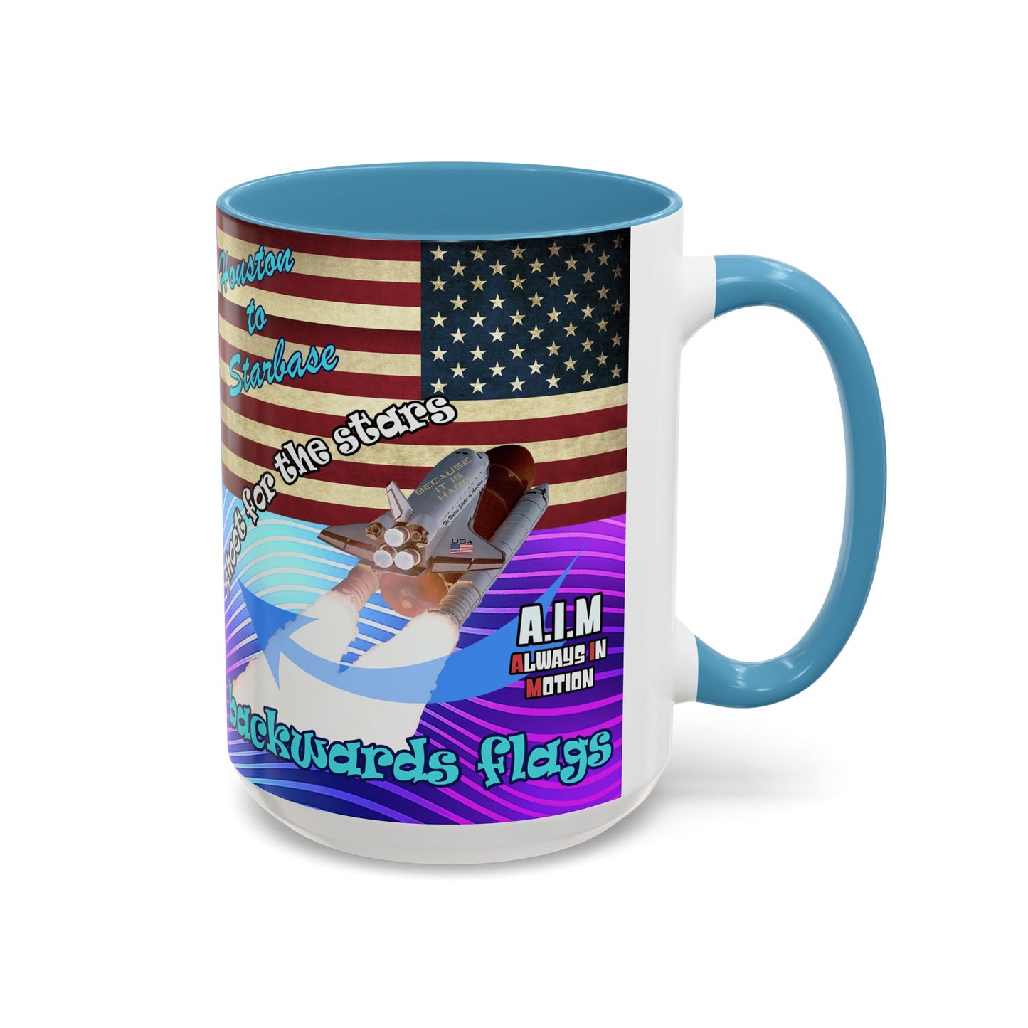 shoot for the stars - Accent Mug (purple wave)