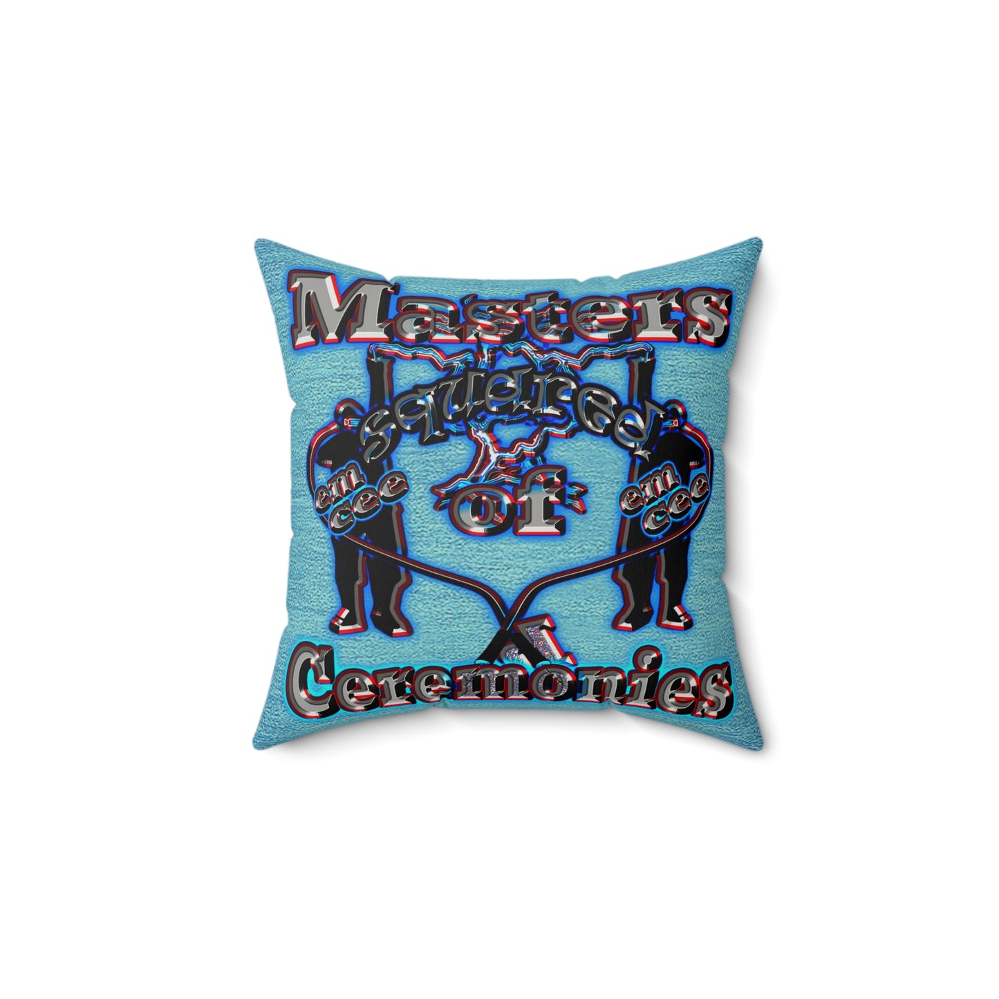 em cee squared - Faux Suede Square Pillow - (faded dark blue)