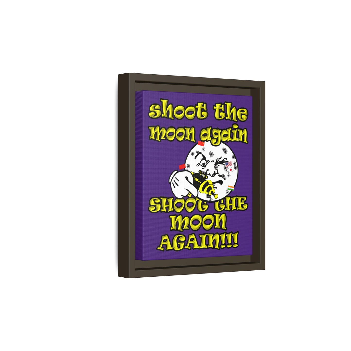 shoot the moon again - framed canvas art (purple)