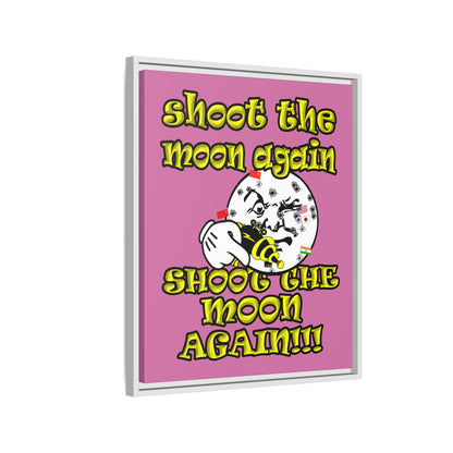 shoot the moon again - framed canvas art (light pink)