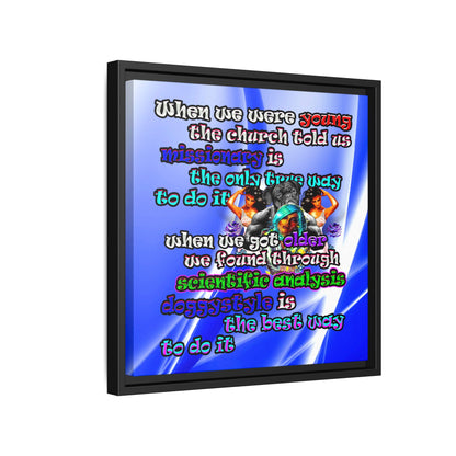 doggystyle - framed canvas art (blue-white wave)