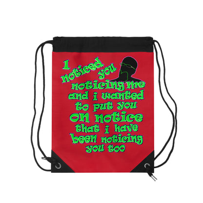 noticed you noticing - Drawstring Bag (dark red)