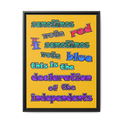 declaration of the independents - framed canvas art (yellow)