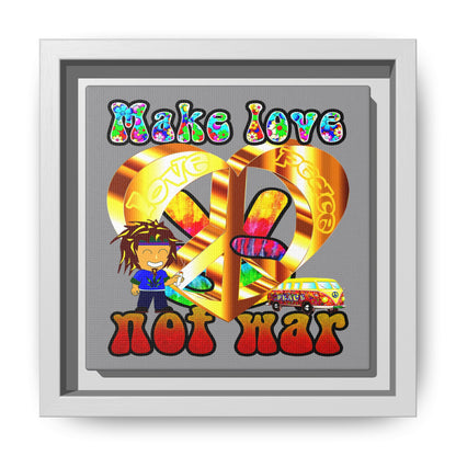 love peace - framed canvas art (grey)