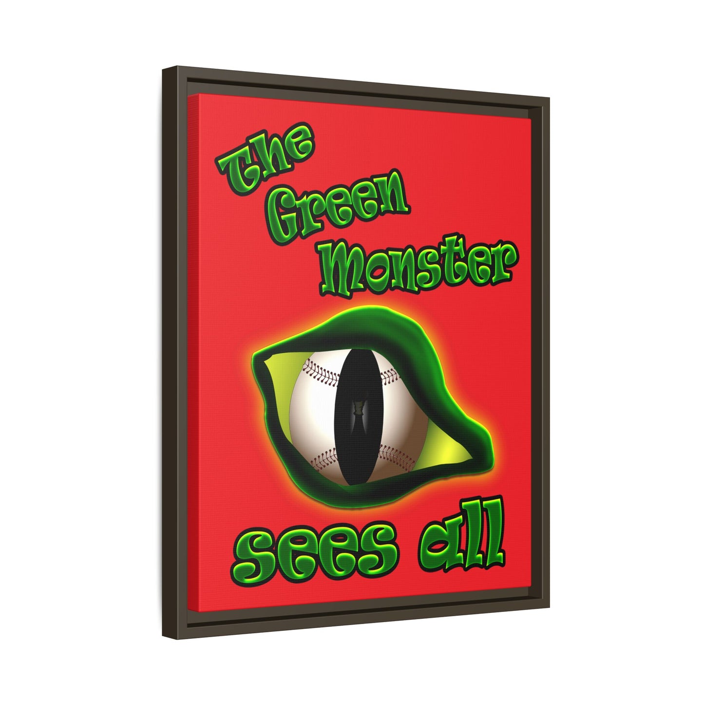 green monster - framed canvas art (red)