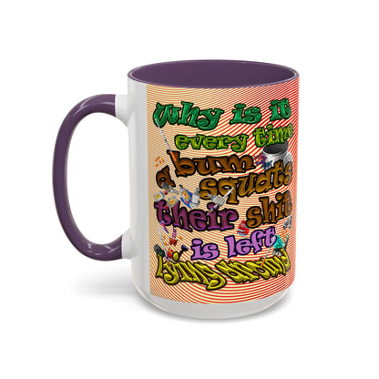 the bum's shit - Accent Mug (yellow-orange wave)
