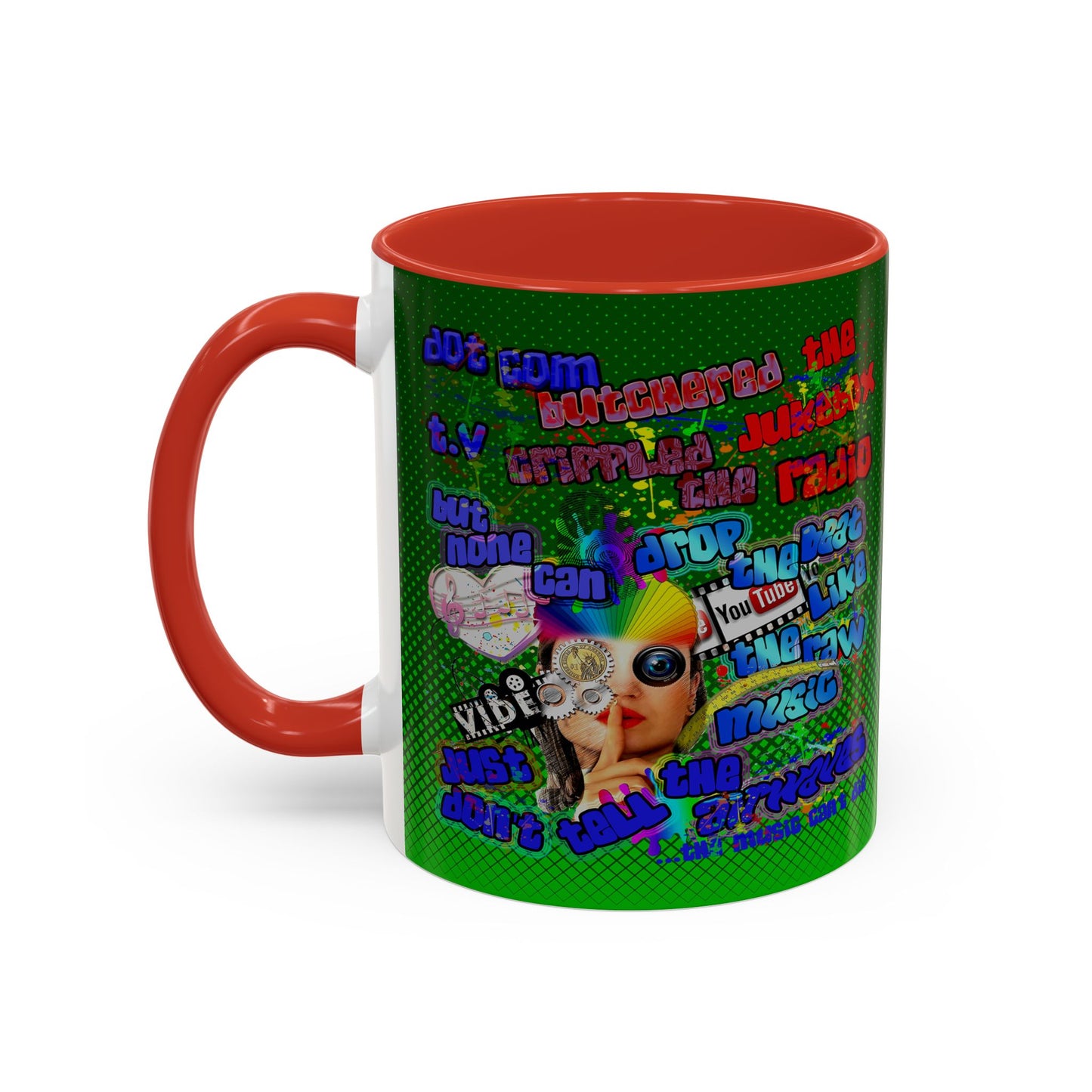 drop the beat - Accent Mug (logo green)