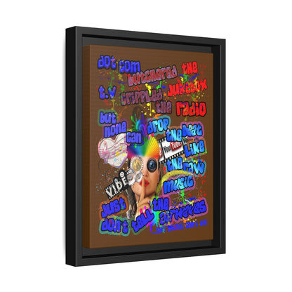 drop the beat - framed canvas art (brown)