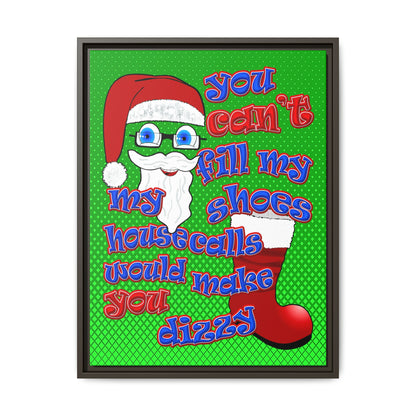 santa's shoes - framed canvas art (logo green)
