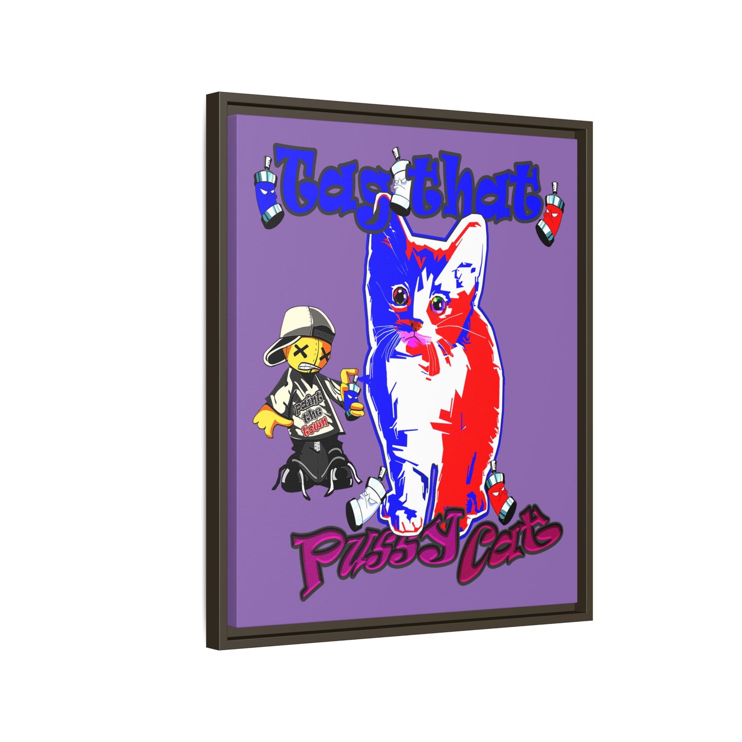 tag that - framed canvas art (light purple)