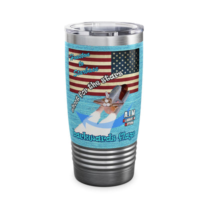 shoot for the stars - Ringneck Tumbler, 20oz (faded blue)