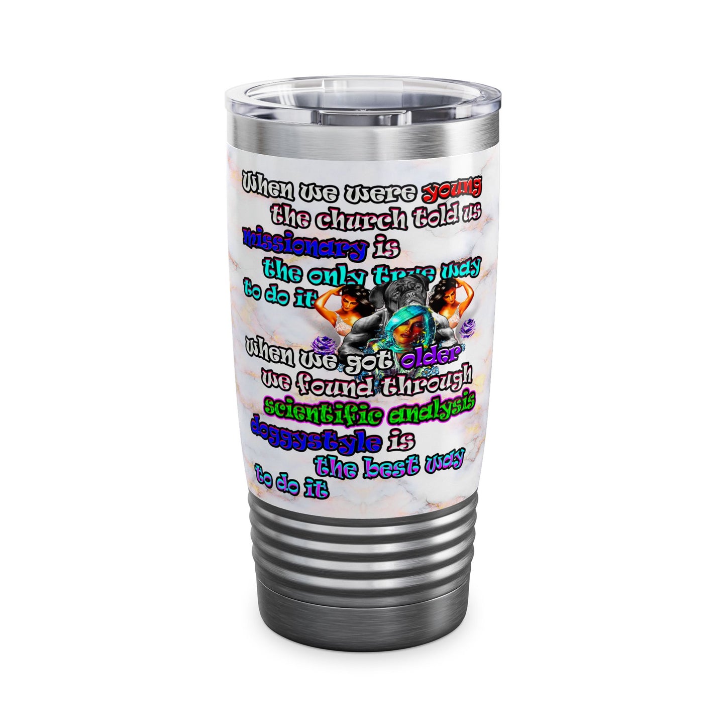 doggystyle - Ringneck Tumbler, 20oz (white marble)