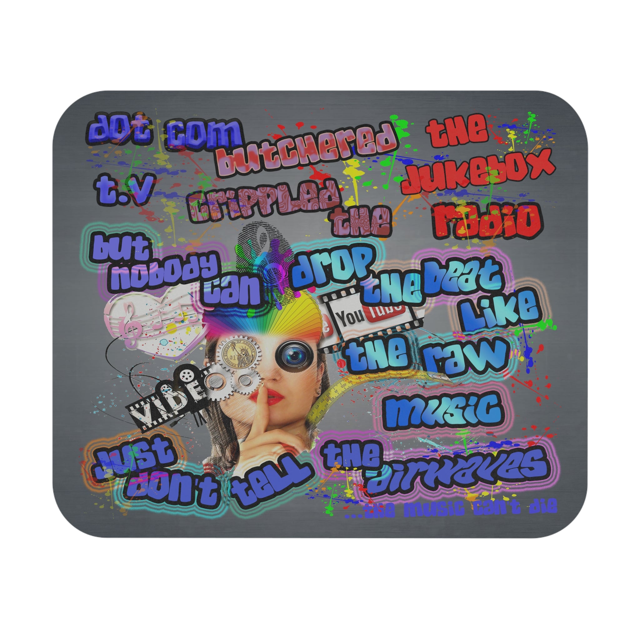 drop the beat - Mouse Pad (Rectangle) (grey-light grey)