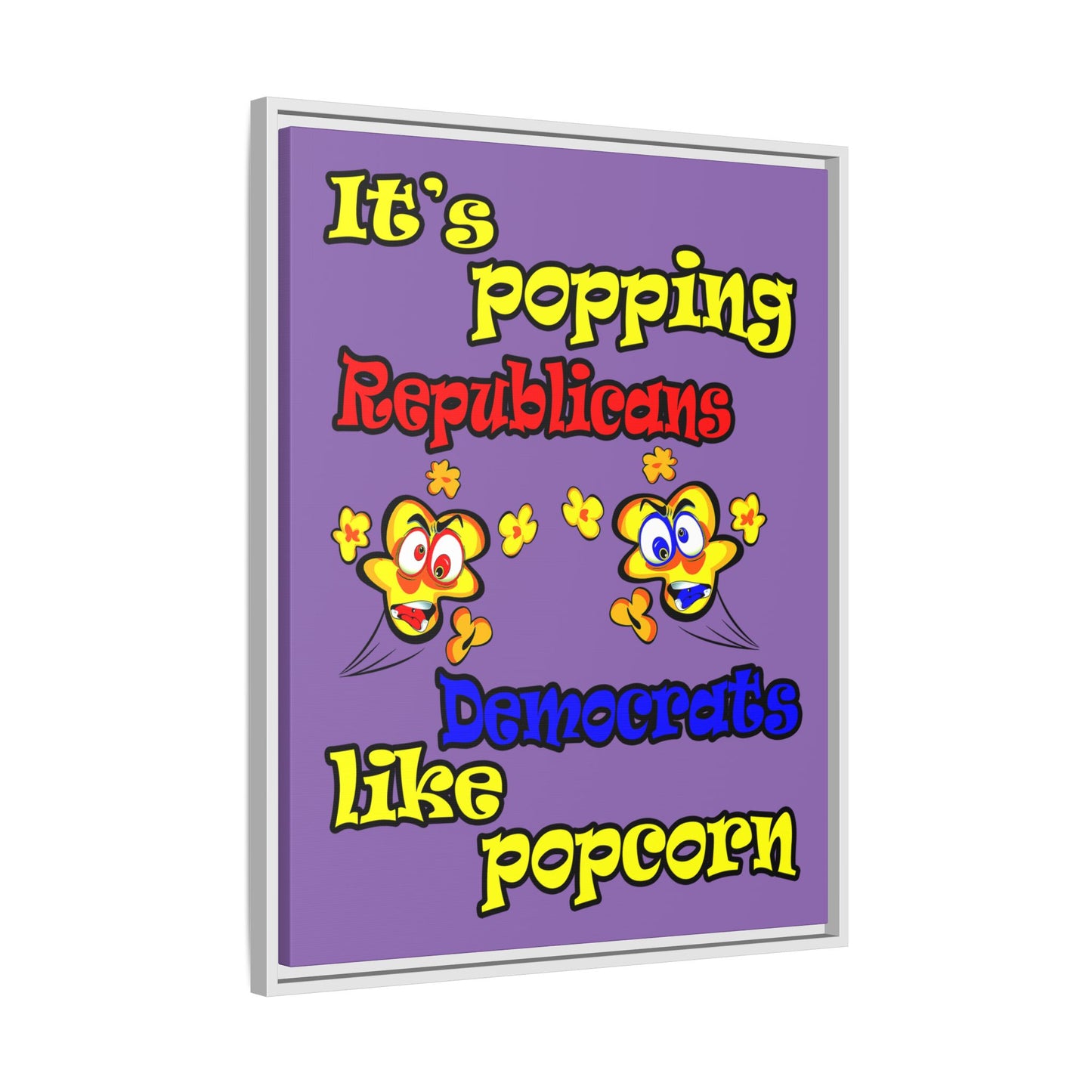popping like popcorn - framed canvas art (light purple)
