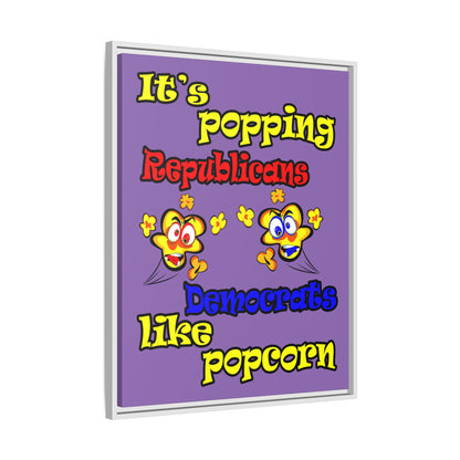 popping like popcorn - framed canvas art (light purple)