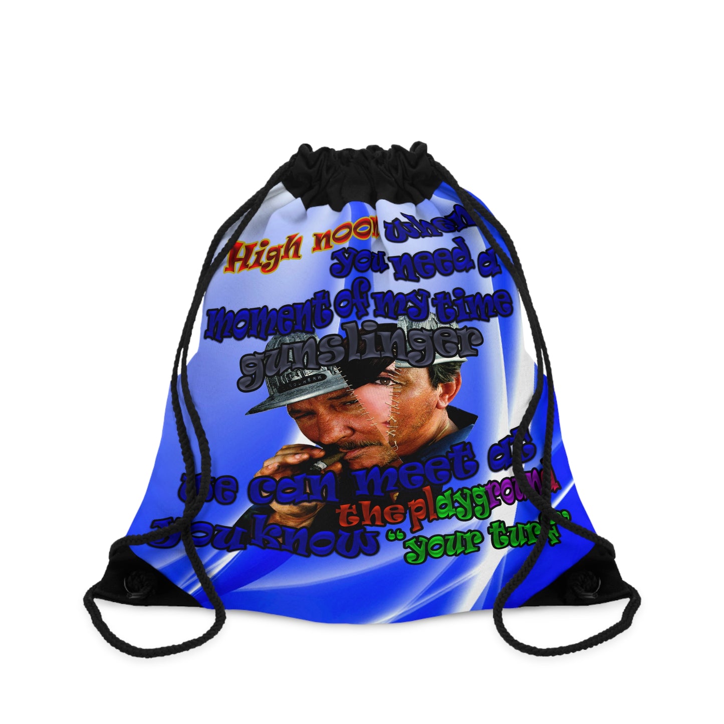 high noon - Drawstring Bag (blue-white wave)