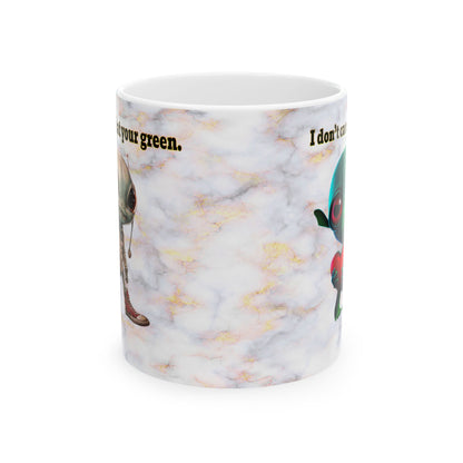 I don't care that your grey - White Mug (white marble)