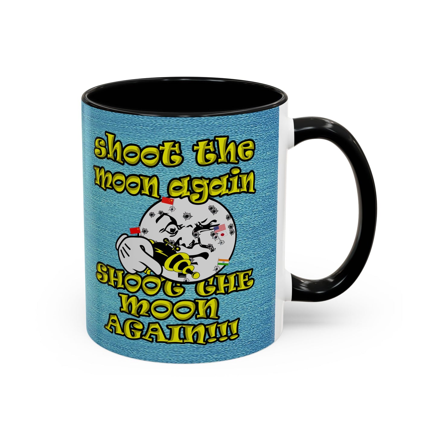 shoot the moon again - Accent Mug (faded blue)
