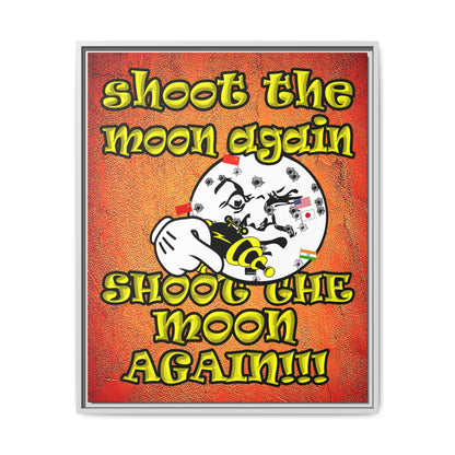 shoot the moon again - framed canvas art (burnt orange)