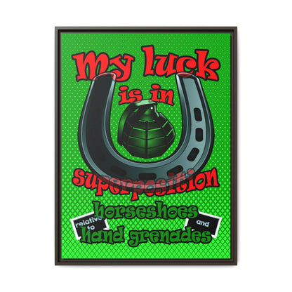 my luck - framed canvas art (logo green)