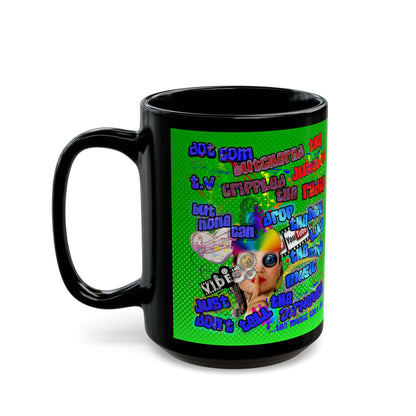 drop the beat - Black Mug (logo green)