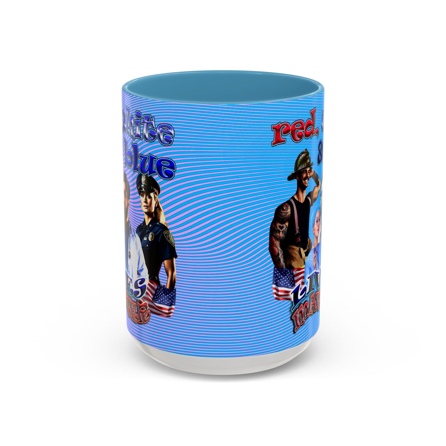rw&b lives matter - Accent Mug (light blue-purple wave)