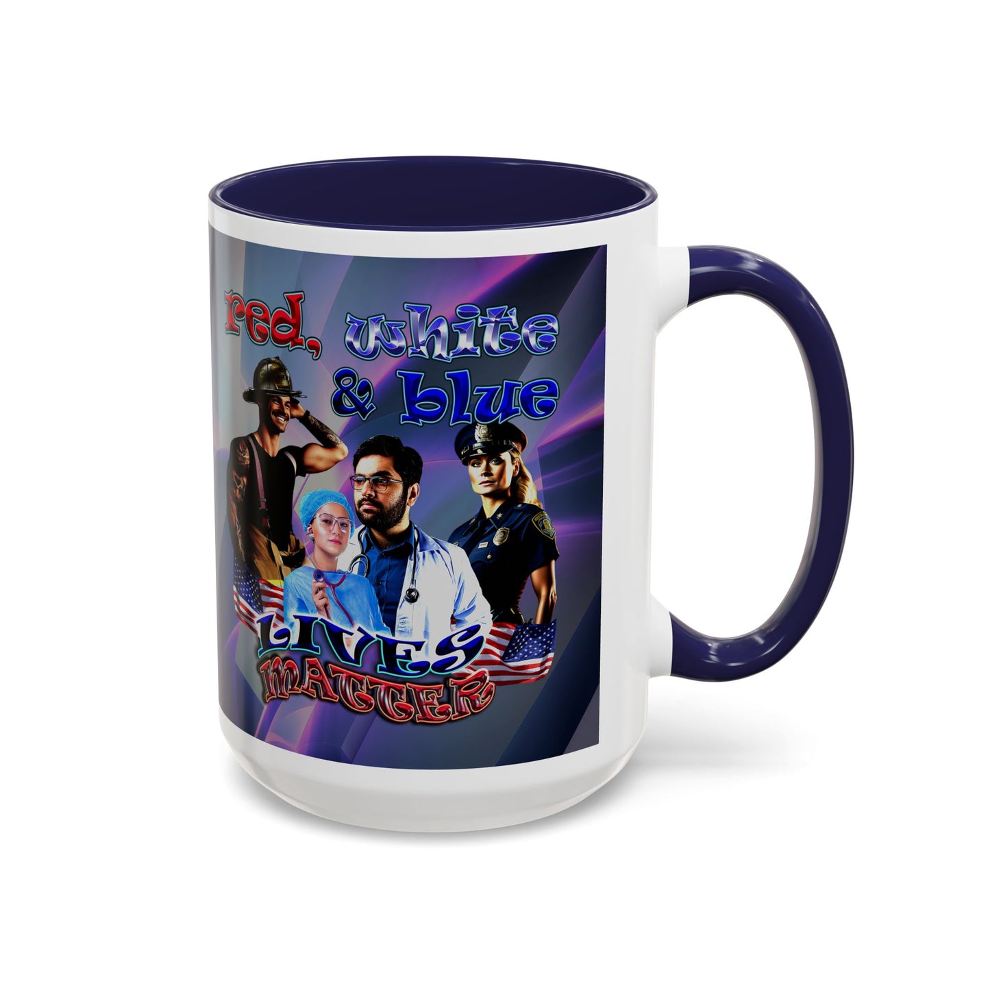 rw&b lives matter - Accent Mug (grey-pink wave)