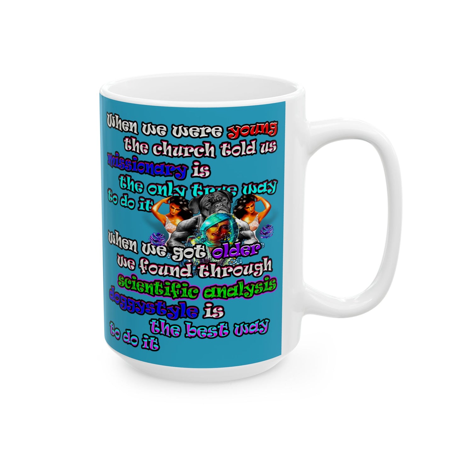doggystyle - White Mug (turquoise)