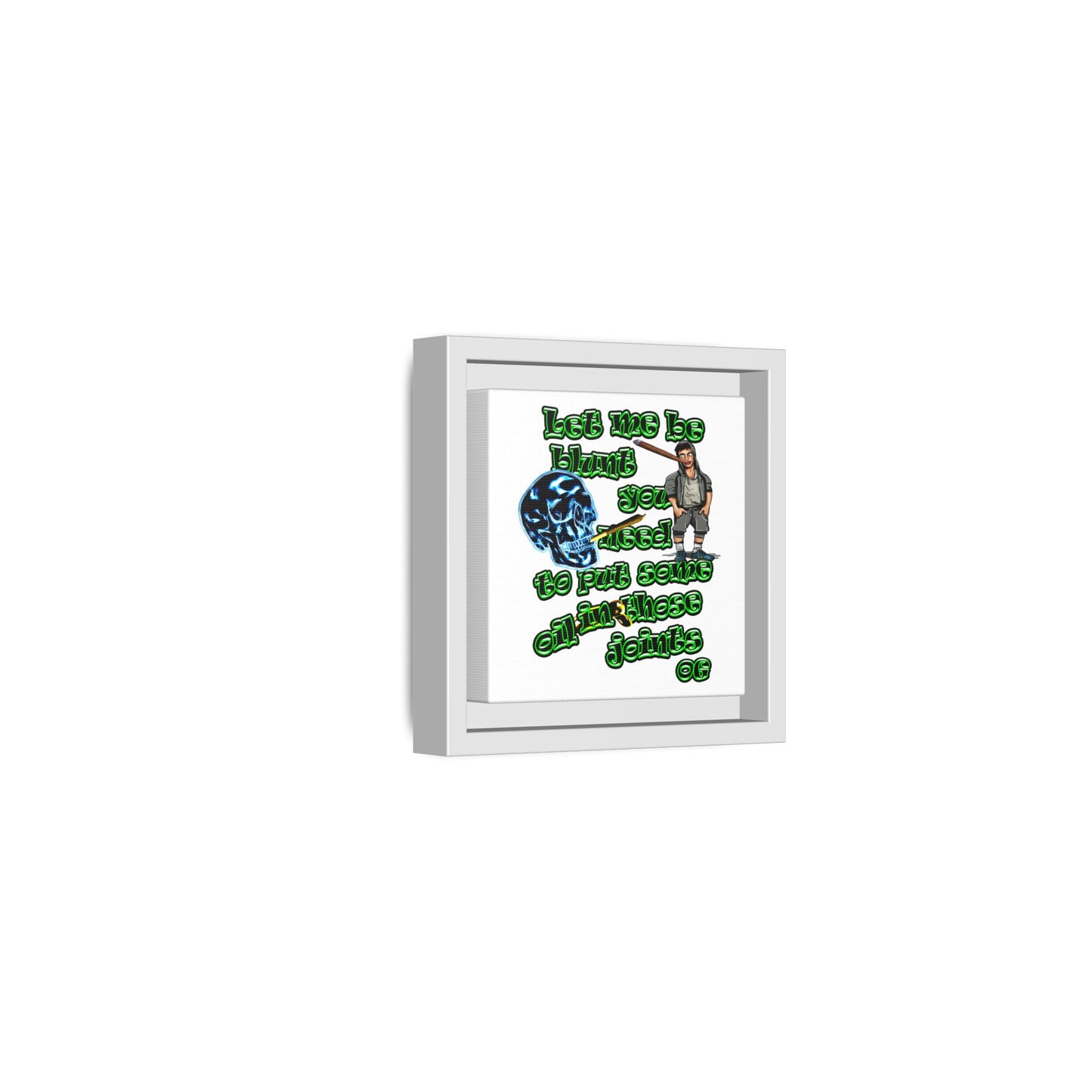 og - framed canvas art (white)