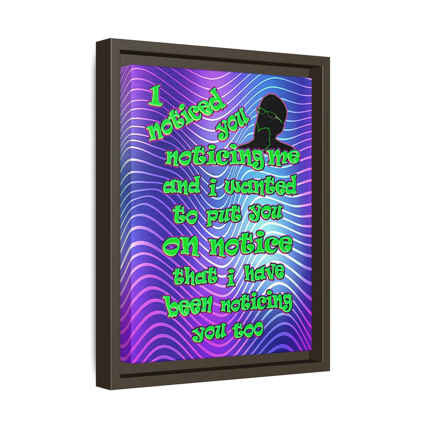 noticed you noticing - framed canvas art (purple wave)