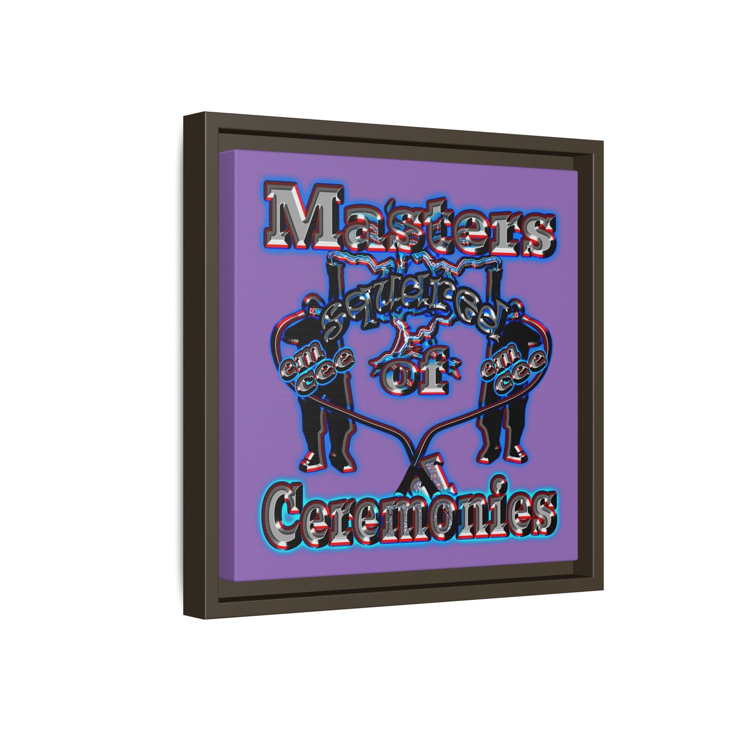 em cee squared - framed canvas art (light purple)