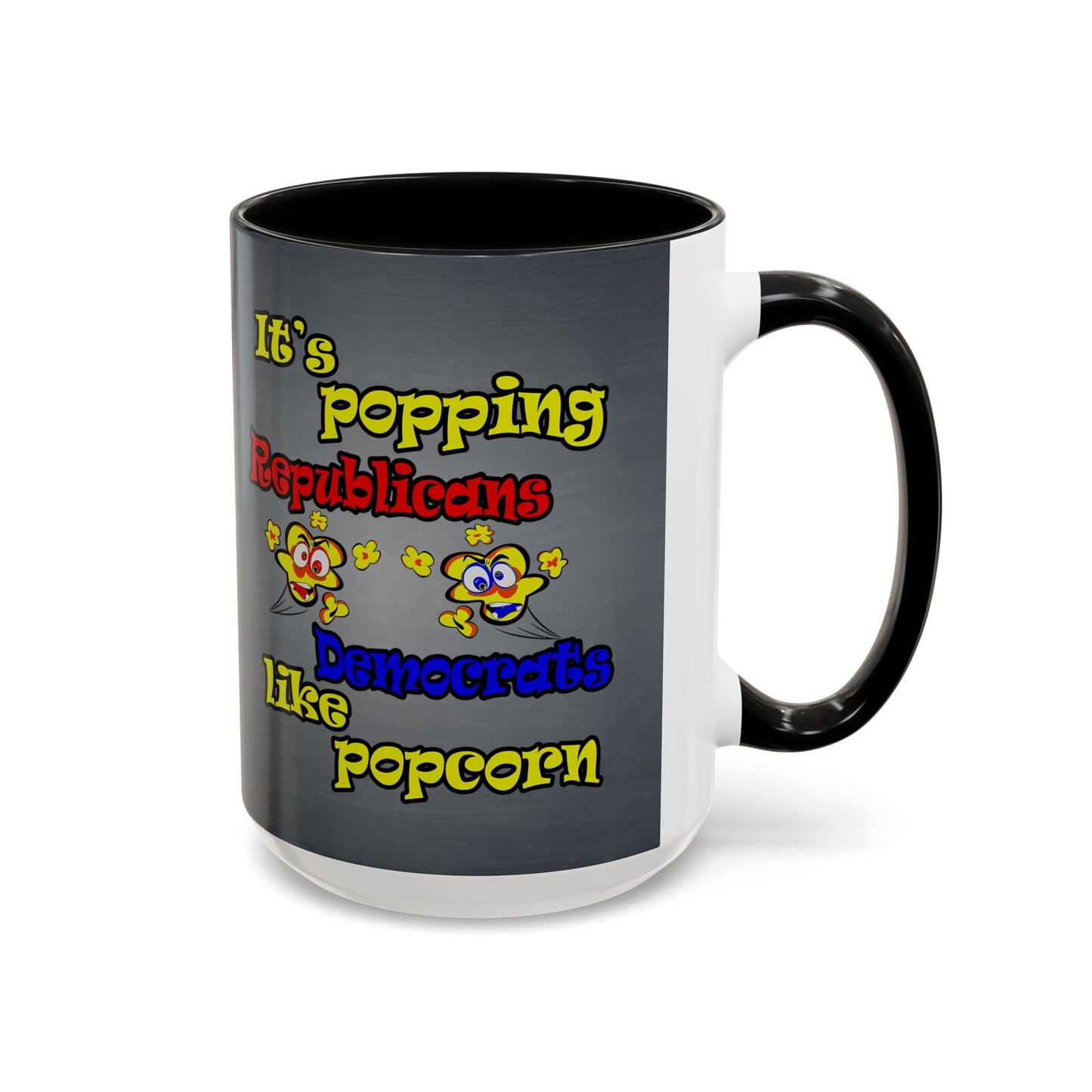 popping like popcorn - Accent Mug (grey-light grey)