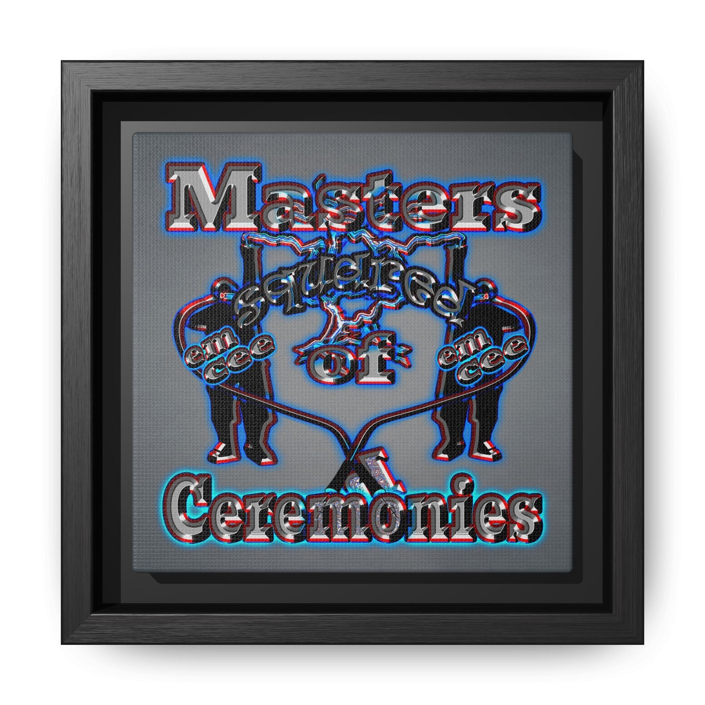 em cee squared - framed canvas art (grey-light grey)