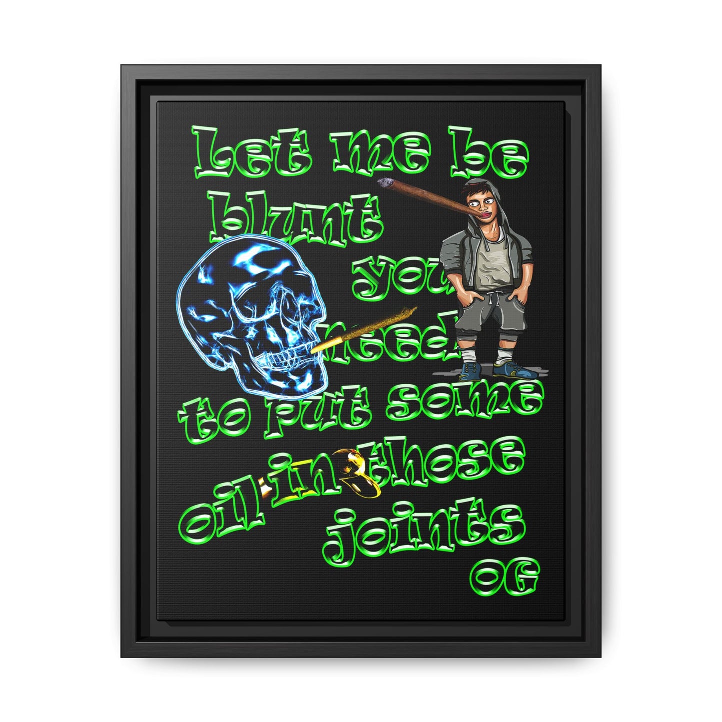 og - framed canvas art (black)