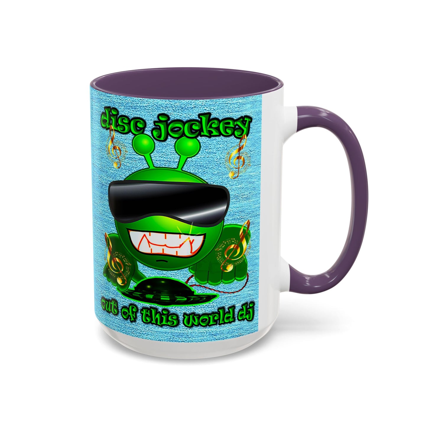 disc jockey - Accent Mug (faded dark blue)