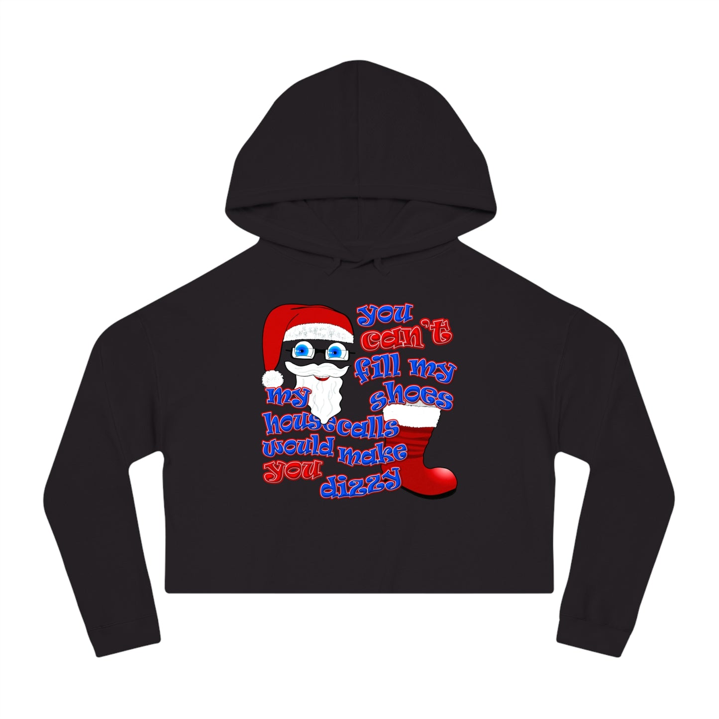 santa's shoes - Women’s Cropped Hooded Sweatshirt