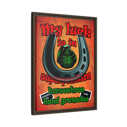 my luck - framed canvas art (burnt orange)