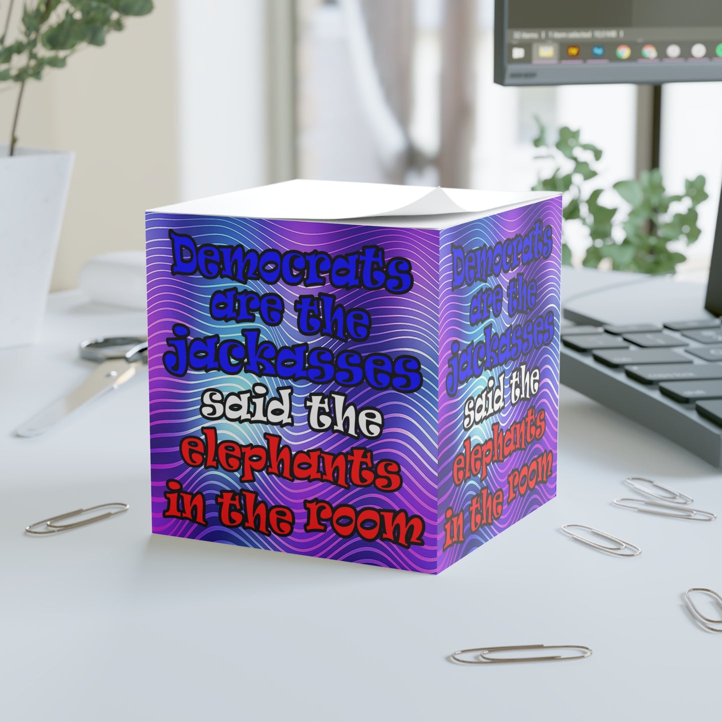 donkeys and elephants - note cube (purple wave)
