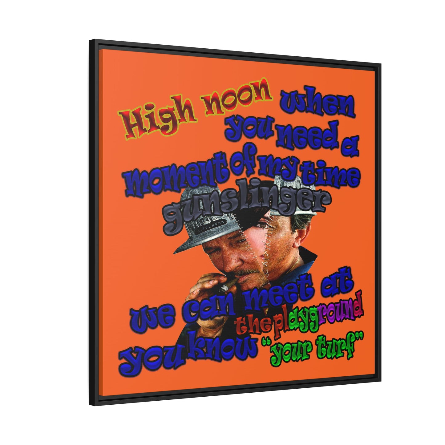high noon - framed canvas art (orange)